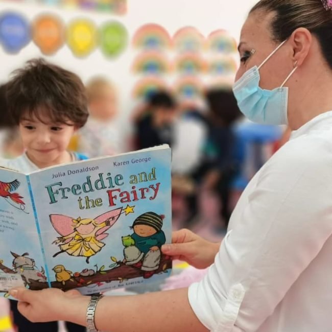 Book reading at spring fields pre school UAE